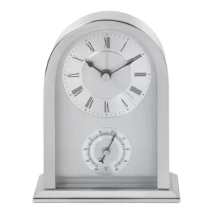 WILLIAM WIDDOP Arched Silver Aluminium Mantel Clock