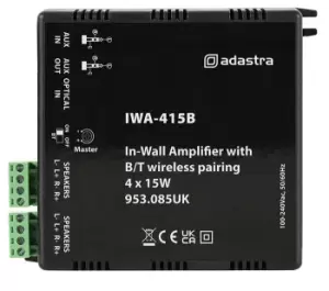 In-Wall Stereo Amplifier with Bluetooth Connectivity- 4 x 15W