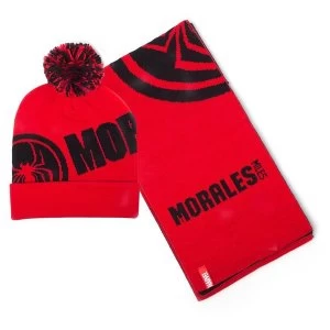 Marvel Comics - Spider-Man Miles Morales Unisex Bobble Beanie & Scarf Gift Set - Red/Black