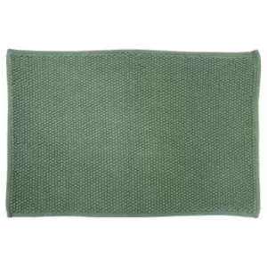 The Linen Yard Loft Woven Cotton Anti-slip Bath Mat Eucalyptus