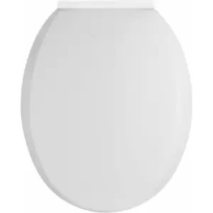 Round Thermoplastic Top Fixing Toilet Seat with Soft Close Hinges - White - Nuie