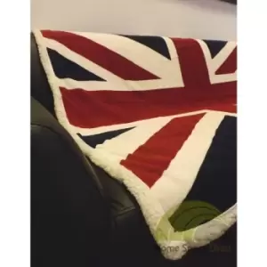 Union Jack Flag Print Super Soft Fleece Blanket Bed Sofa Throw - 130cm x 160cm