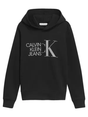 Calvin Klein Jeans Boys Hybrid Logo Hoodie - Black - 12 Years