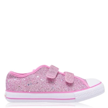 SoulCal Canvas Hook and Loop Tape Shoes - Pink Glitt