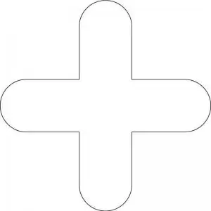 White Symbol &rdquo;&rdquo; Floor Graphic adheres to most