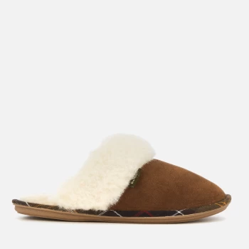 Barbour Womens Lydia Suede Mule Slippers - Camel - UK 4
