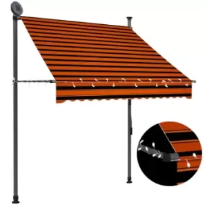 Vidaxl Manual Retractable Awning With LED 150cm Orange And Brown