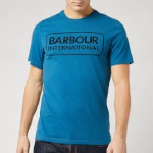 Barbour International Mens Essential Large Logo T-Shirt - Aqua/Black - M