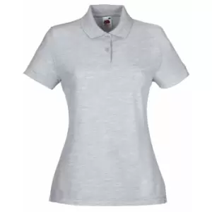 Fruit Of The Loom Womens Lady-Fit 65/35 Short Sleeve Polo Shirt (S) (Heather Grey)