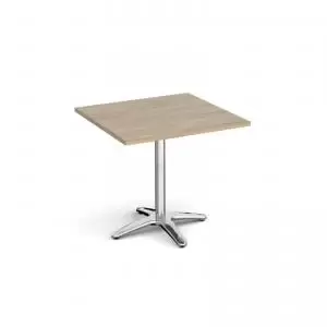 Roma square dining table with 4 leg chrome base 800mm - barcelona