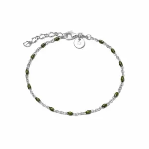 Daisy London 925 Sterling Silver Treasures Green Beaded Bracelet Sterling Silver