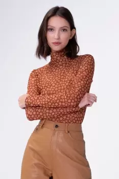 Gamball Jersey Mesh Printed Top, Toffee Daisy / 6