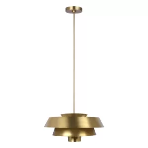 Brisbin 1 Light Pendant, Burnished Brass, E27