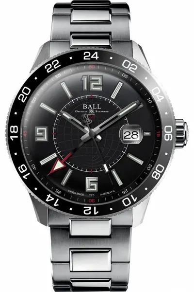 Ball Mens Ball Engineer Master II Pilot GMT Automatic Watch GM3090C-SAJ-BK