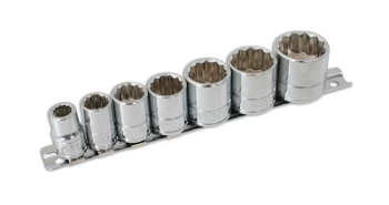 Laser Tools 3474 Socket Set - Whitworth 3/8"D 7pc Chrome Vanadium