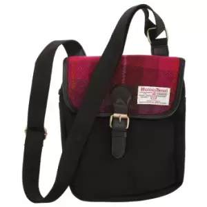 Harris Tweed Authentic Premium Buckle Up Shoulder/Messenger Bag (One Size) (Cerise)