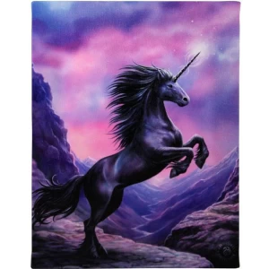 Small Black Unicorn Canvas Picture by Anne Stokes