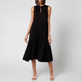 Whistles Womens Tiered Jersey Dress - Black - UK 6