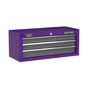 Sealey American Pro Mid-Box 3 Drawer with Ball-Bearing Slides - Purple/Grey