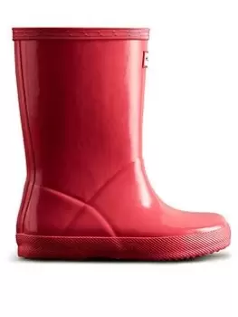 Hunter Kids First Classic Gloss Wellington Boot, Pink, Size 6 Younger