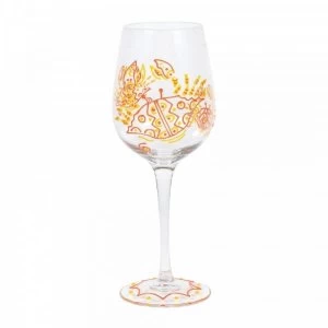 Red Crab Wine Glass