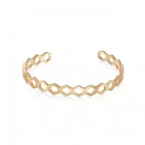 Hexagon Palm Bangle 18ct Gold Plated Bracelet WB01_GP