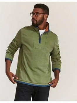 Fatface Airlie 1/4 Zip Sweat - Dark Green