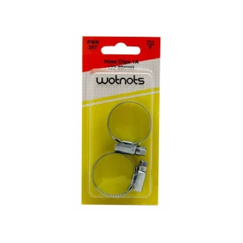 WOT-NOTS Hose Clips M/S 1A 22-30mm - Pack of 2 - PWN257