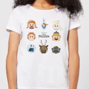 Disney Frozen Emoji Heads Womens T-Shirt - White - 4XL