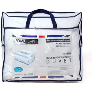 HOMESCAPES Duck Feather and Down 13.5 Tog Single Size Winter Duvet - White