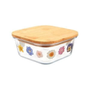 Sass & Belle Small Pressed Flowers Glass Storage Box