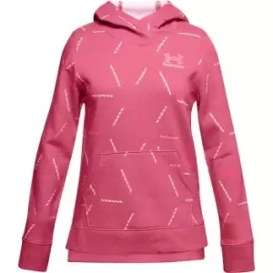 Under Armour Rival Printed Hoodie Junior Girls - Pink