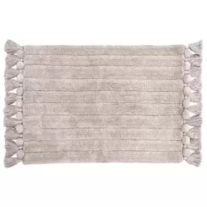 Ribbed Tassel Bath Mat Natural