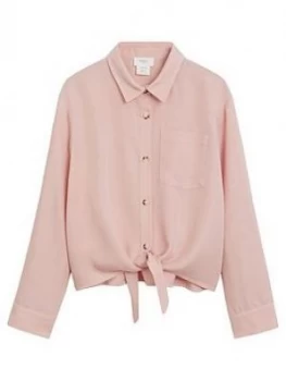 Mango Girls Tie Waist Shirt - Pink