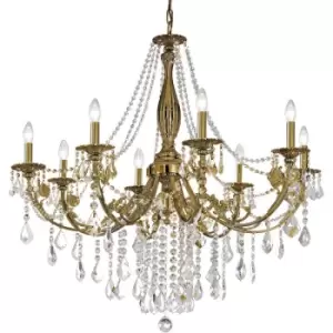 Kolarz Pisani Crystal Crystal Multi Arm Chandeliers 8 Light Antique Brass