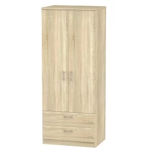 Yelanto Ready Assembled 2-Door, 2-Drawer Wardrobe - Oak