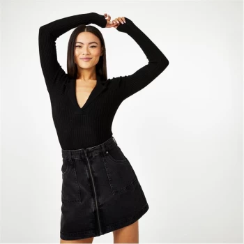 Jack Wills Knitted Polo Bodysuit - Black