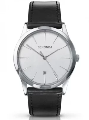 Sekonda Stainless Steel Black Leather Gents Watch 3531