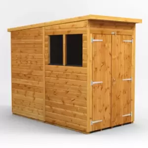 Power Sheds - 4x8 Power Pent Double Door Garden Shed - Brown