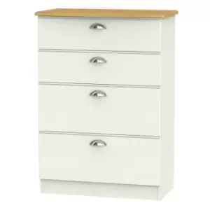 Tilly Ready Assembled 4 Drawer Deep Chest Cream