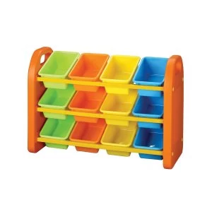 Childrens Plastic Storage 12 Bin Organiser