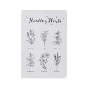 Healing Herbs Metal Sign