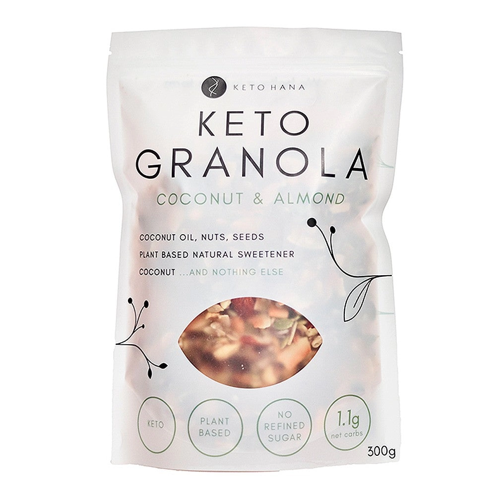 Keto Hana Coconut and Almond Keto Friendly Granola - Plant Based - 300g