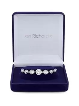 Jon Richard Jon Richard Rhodium Plated Halo Toggle Bracelet - Gift Boxed