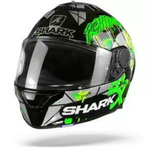 Shark Spartan 1.2 Lorenzo Catalunya GP Black Green Glitter KGX S