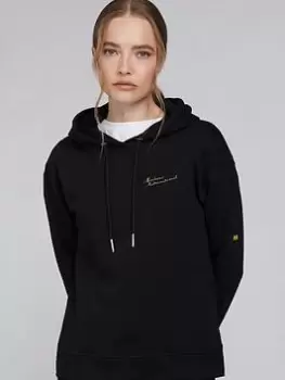 Barbour International Chequer Hoodie - Black, Size 8, Women