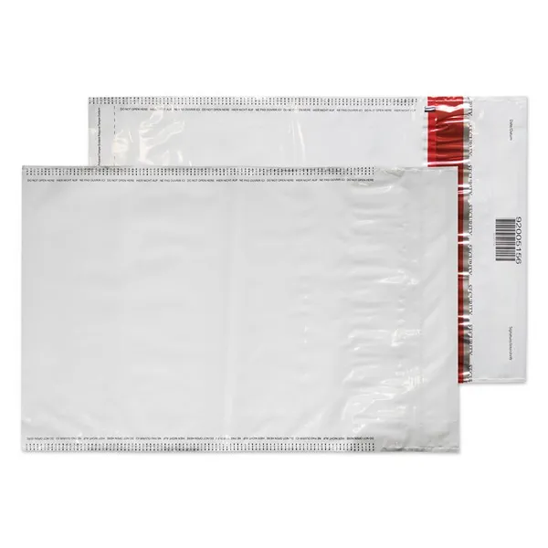 Blake Polypost Security Polythene Pocket, 240 × 135 mm, Peel & Seal, White