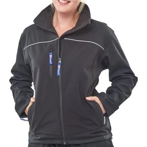 Click Workwear Ladies Soft Shell Water Resistant Jacket Medium Black