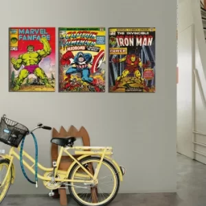 Marvel Vintage Retro Hulk Printed Canvas Wall Art