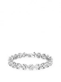 Jon Richard Jon Richard Bridal Cubic Zirconia Crystal Floral Tennis Bracelet